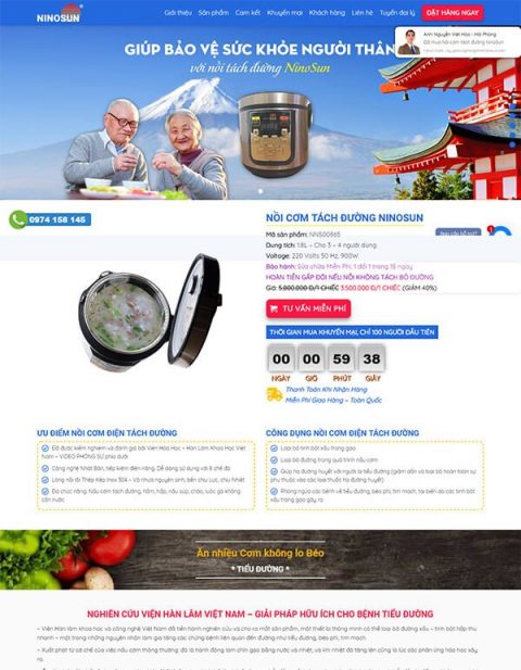 Mẫu landing page đồ gia dụng
