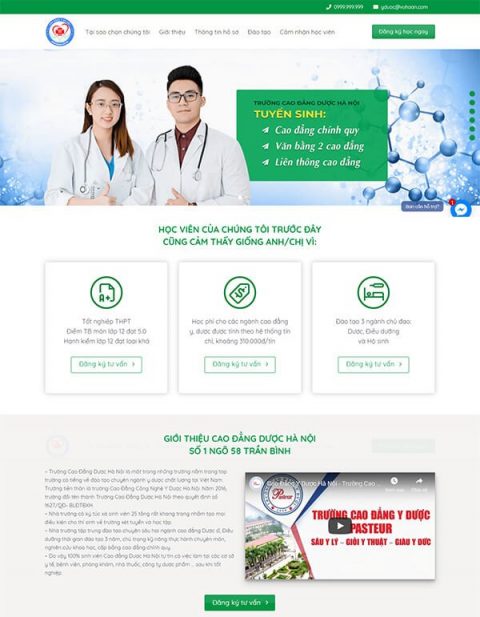 Mẫu landing page tuyển sinh