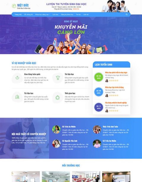 Mẫu landing page tuyển sinh