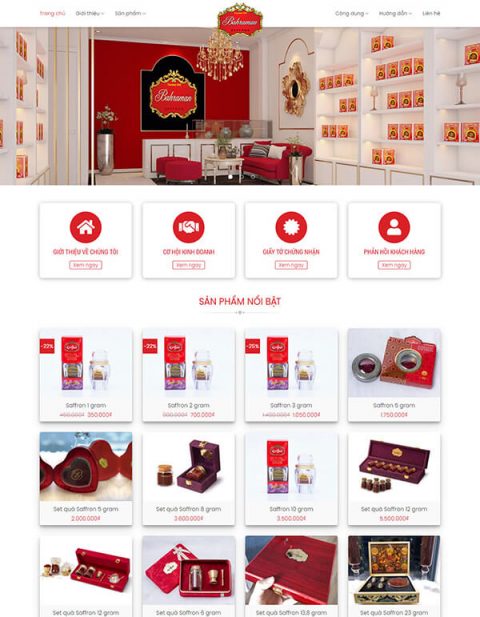 Mẫu website shop bán hàng