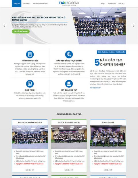 Mẫu website trung tâm đào tạo