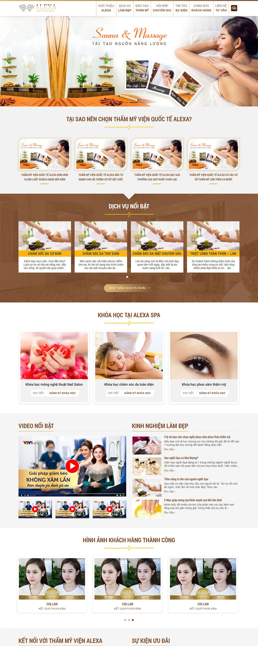 Trang chủ mẫu website spa làm đẹp