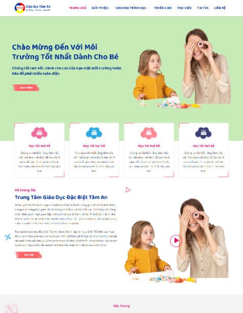 Mẫu website giáo dục Tâm An