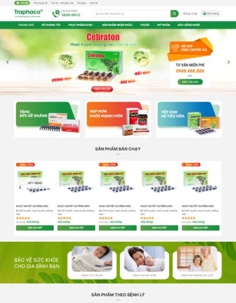 Mẫu website bán thuốc